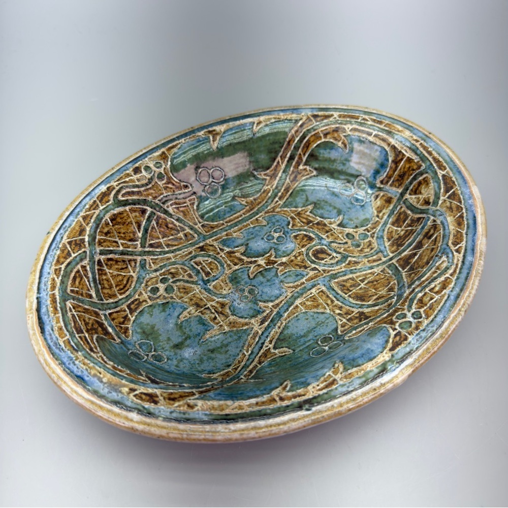 Vintage Glasfryn Pottery Etched Ceramic Bowl - Picture 4 of 11